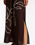 Jets - Dahlia Palm Embroidered Maxi Dress - Larx
