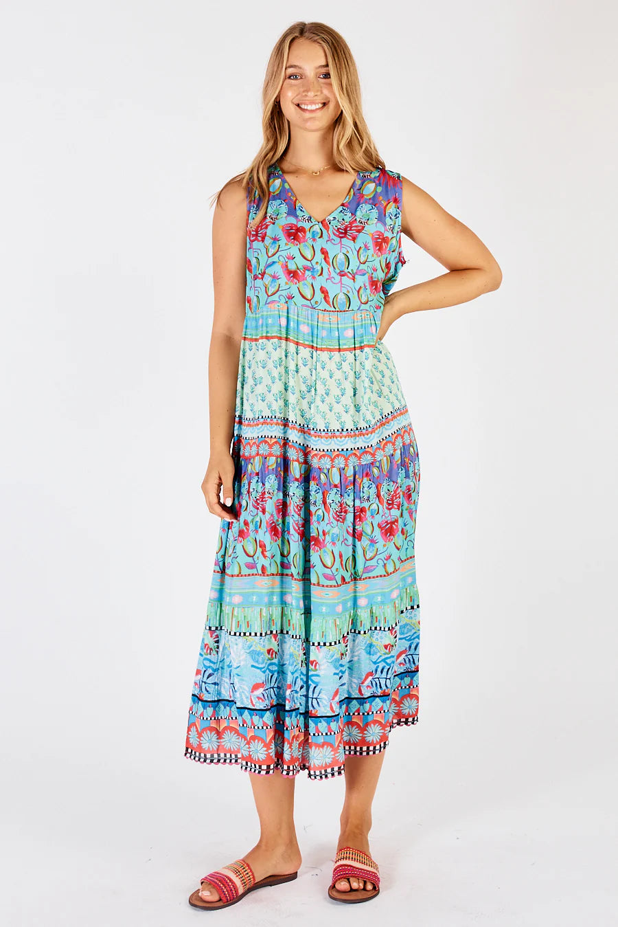 Lulalife - Elisie Sleeveless Midi Dress - Larx