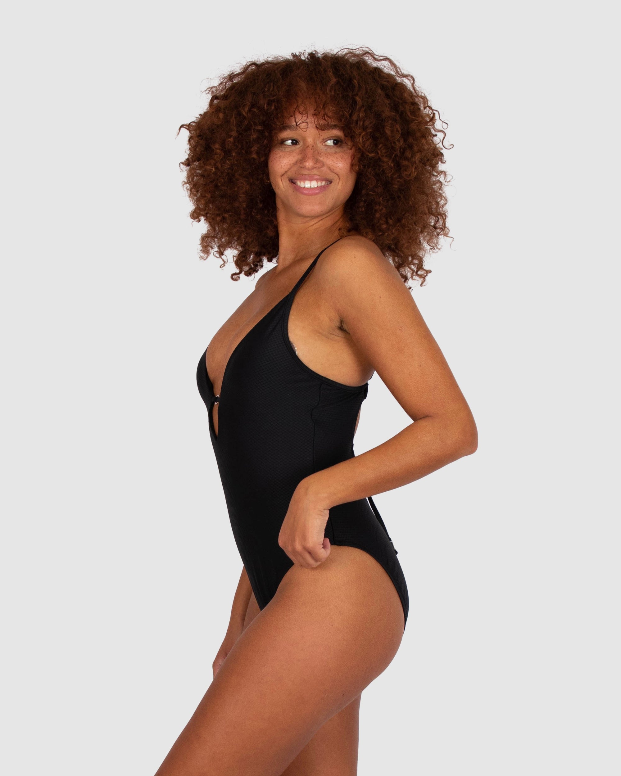 Baku - Rococco Plunge Lace Back One Piece - Larx