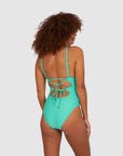 Baku - Rococco Plunge Lace Back One Piece - Larx