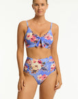 Sea Level - Blue Hawaii Tie Front DD/E Bralette - Larx