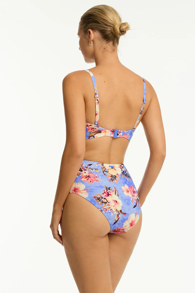 Sea Level - Blue Hawaii Tie Front DD/E Bralette - Larx