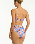 Sea Level - Blue Hawaii Tie Front DD/E Bralette - Larx
