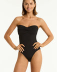 Sea Level - Essentials Edit Twist Bandeau One Piece Black