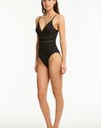 Sea Level - Essentials Edit Cross Back Tri One Piece Black