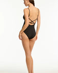 Sea Level - Essentials Edit Cross Back Tri One Piece Black