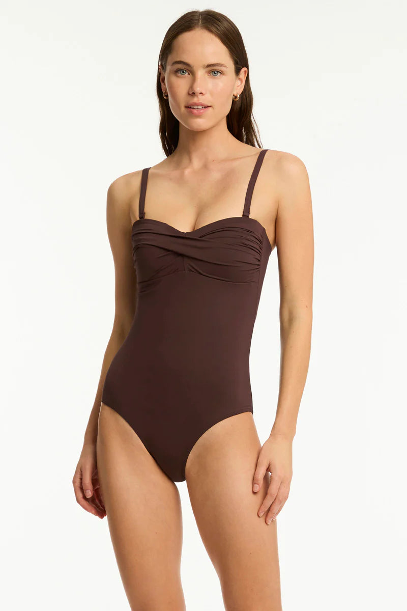 Sea level - Essentials Edit Twist Bandeau One Piece - Larx