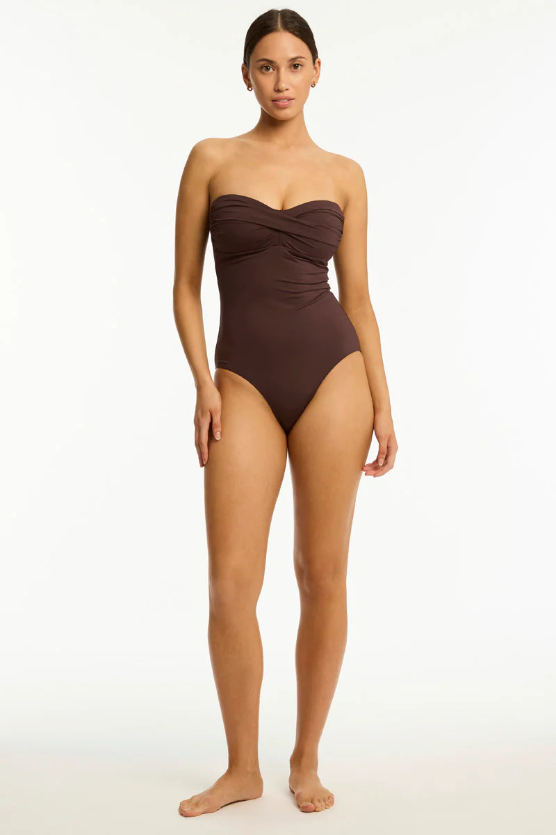 Sea level - Essentials Edit Twist Bandeau One Piece - Larx
