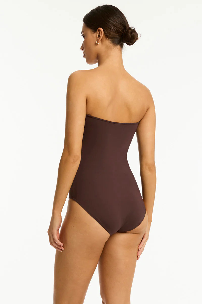 Sea level - Essentials Edit Twist Bandeau One Piece - Larx