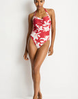 Sea Level - Veridian Twist Front Halter Multifit One Piece Ruby