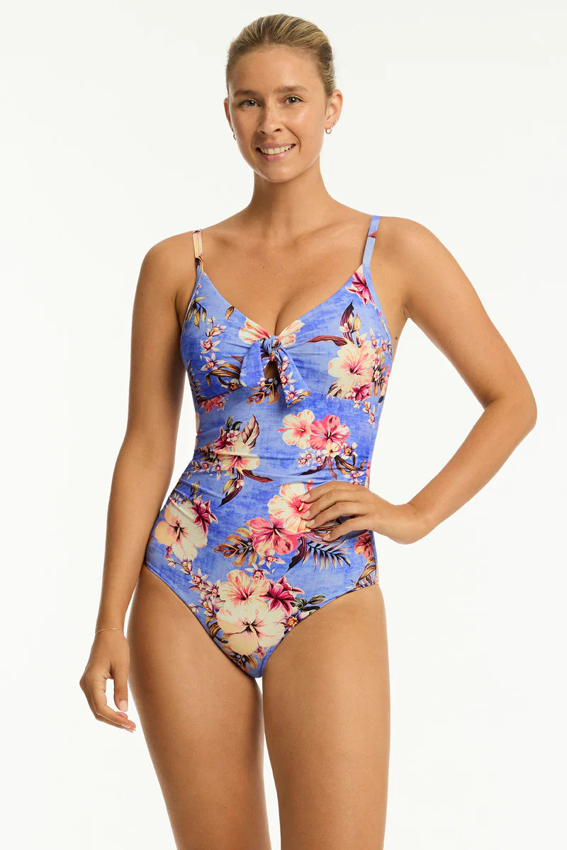 Sea Level - Blue Hawaii Tie Front DD/E OP - Larx