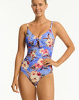 Sea Level - Blue Hawaii Tie Front DD/E OP - Larx