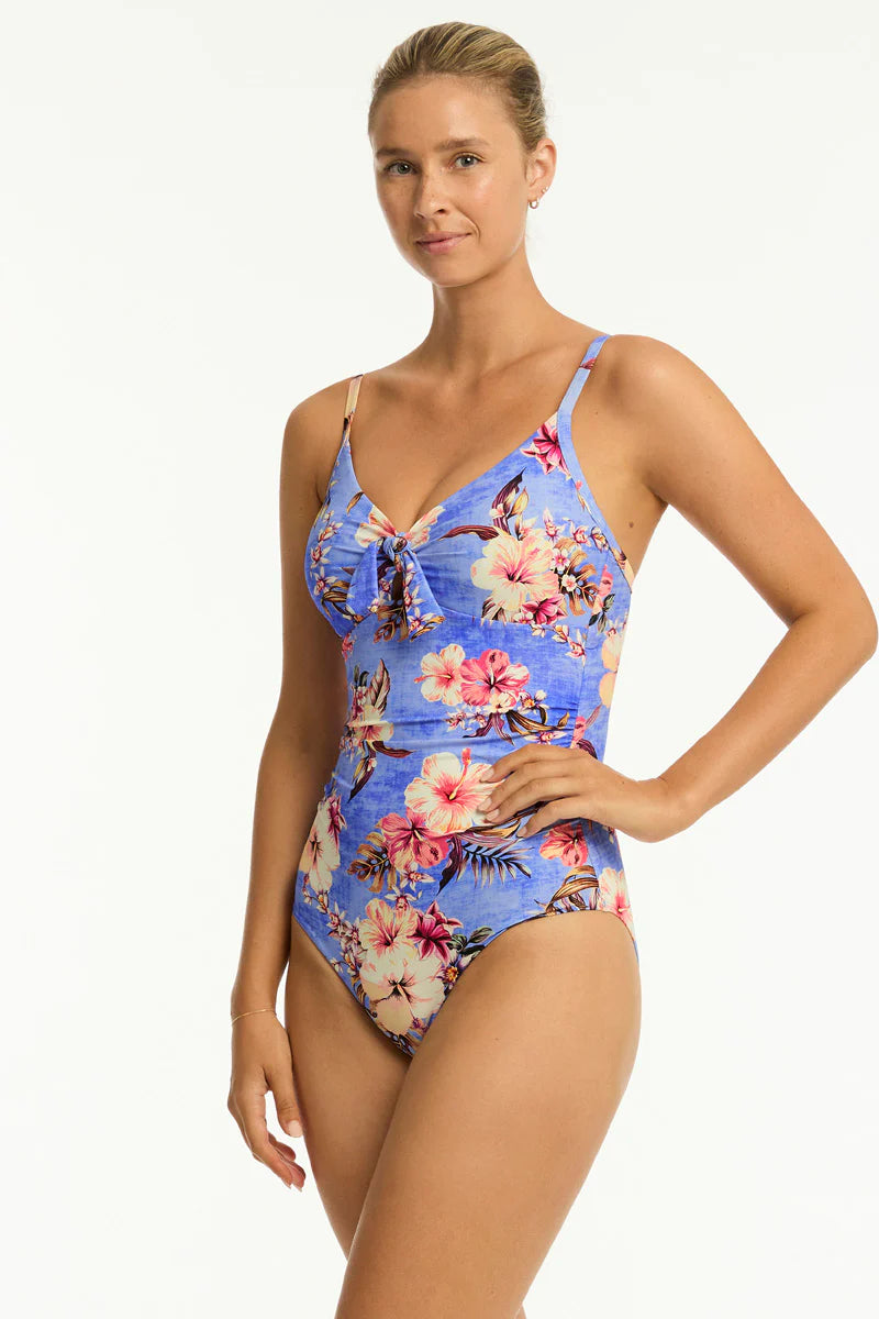 Sea Level - Blue Hawaii Tie Front DD/E OP - Larx