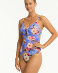 Sea Level - Blue Hawaii Tie Front DD/E OP - Larx
