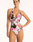 Sea Level - Isla Twist Front Halter One Piece - Larx