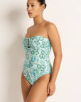 Monte & Lou - Indienne Ruched U Wire Bandeau One Piece