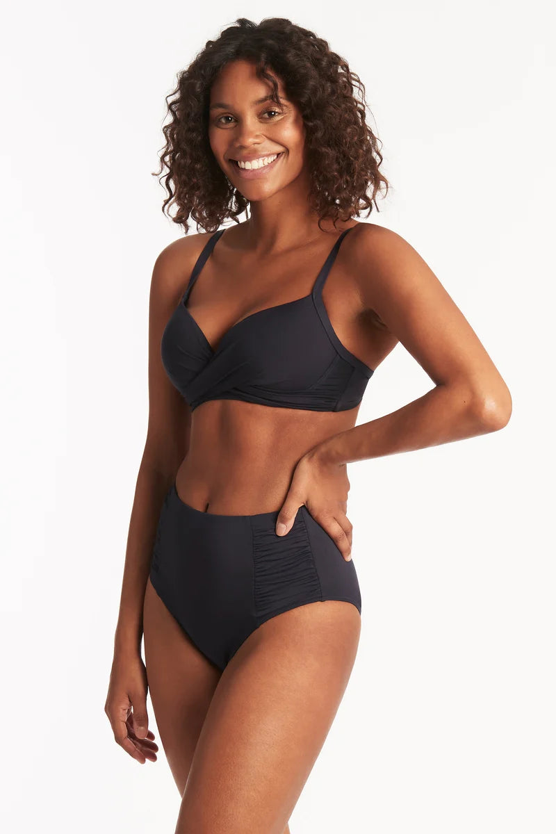 Sea Level - Essentials Gathered Side High Waist Pant - Larx
