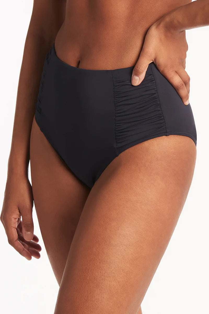 Sea Level - Essentials Gathered Side High Waist Pant - Larx
