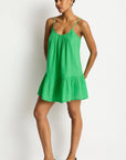Sea Level - Sunset Short Sundress in Kelly Green