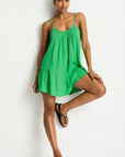 Sea Level - Sunset Short Sundress in Kelly Green