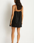 Sea Level - Shore Linen Shift Short Dress Black