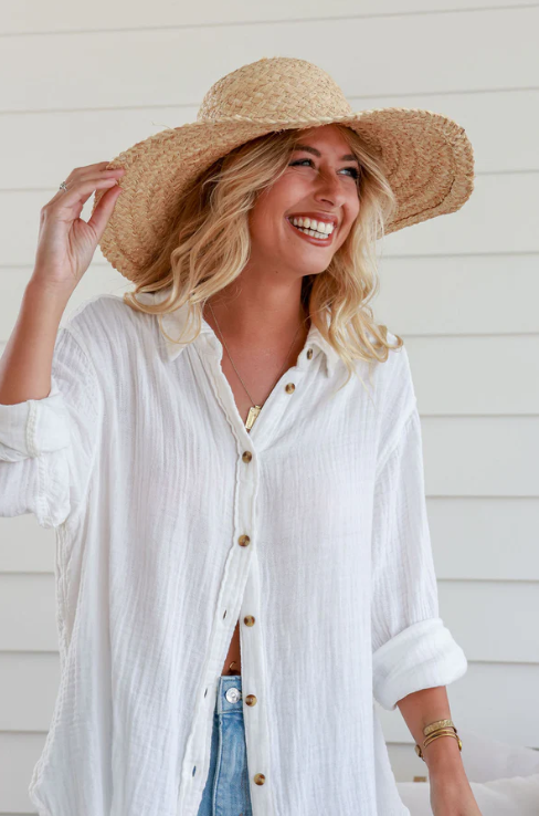 Raffia Wide Brimmed Straw Hat