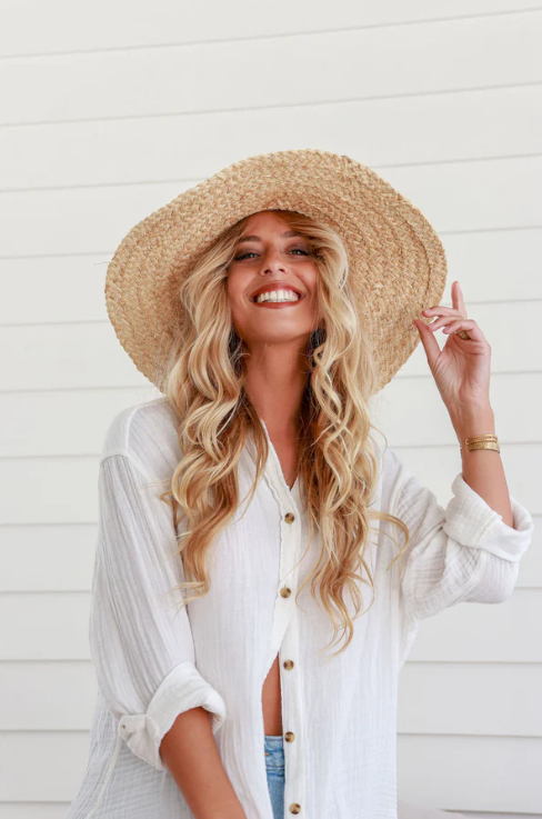 Raffia Wide Brimmed Straw Hat