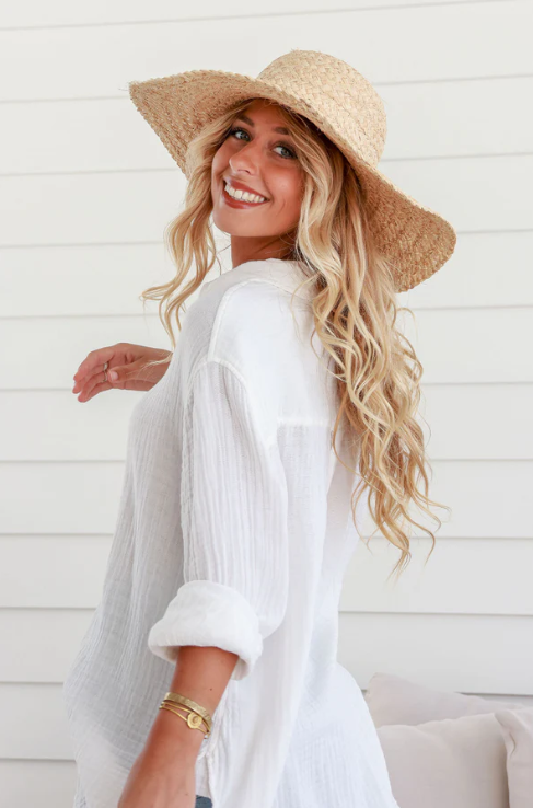 Raffia Wide Brimmed Straw Hat