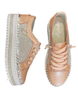 Ameise - Shani Crystal Leather Lace Up Sneaker - Larx