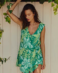 Poolside Paradiso - Tahiti V Button Up Dress - Leaf