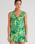 Poolside Paradiso - Tahiti V Button Up Dress - Leaf