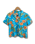 Vintage Hawaiian Shirt - Turquoise L