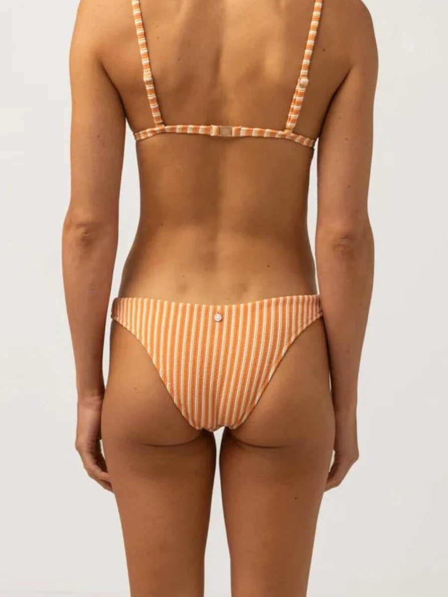 Rhythm - Sunbather Stripe Hi Cut Pant - Coral Sands - Larx