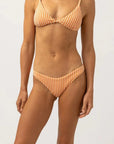 Rhythm - Sunbather Stripe Hi Cut Pant - Coral Sands - Larx