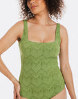 Togs - Chiseled Green Square Neck One Piece