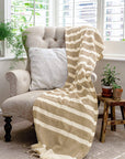 Turkish Beach Towel - Beige Stripe