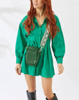 Vegan PU Leather Palm Springs Phone Bag - Jungle Green