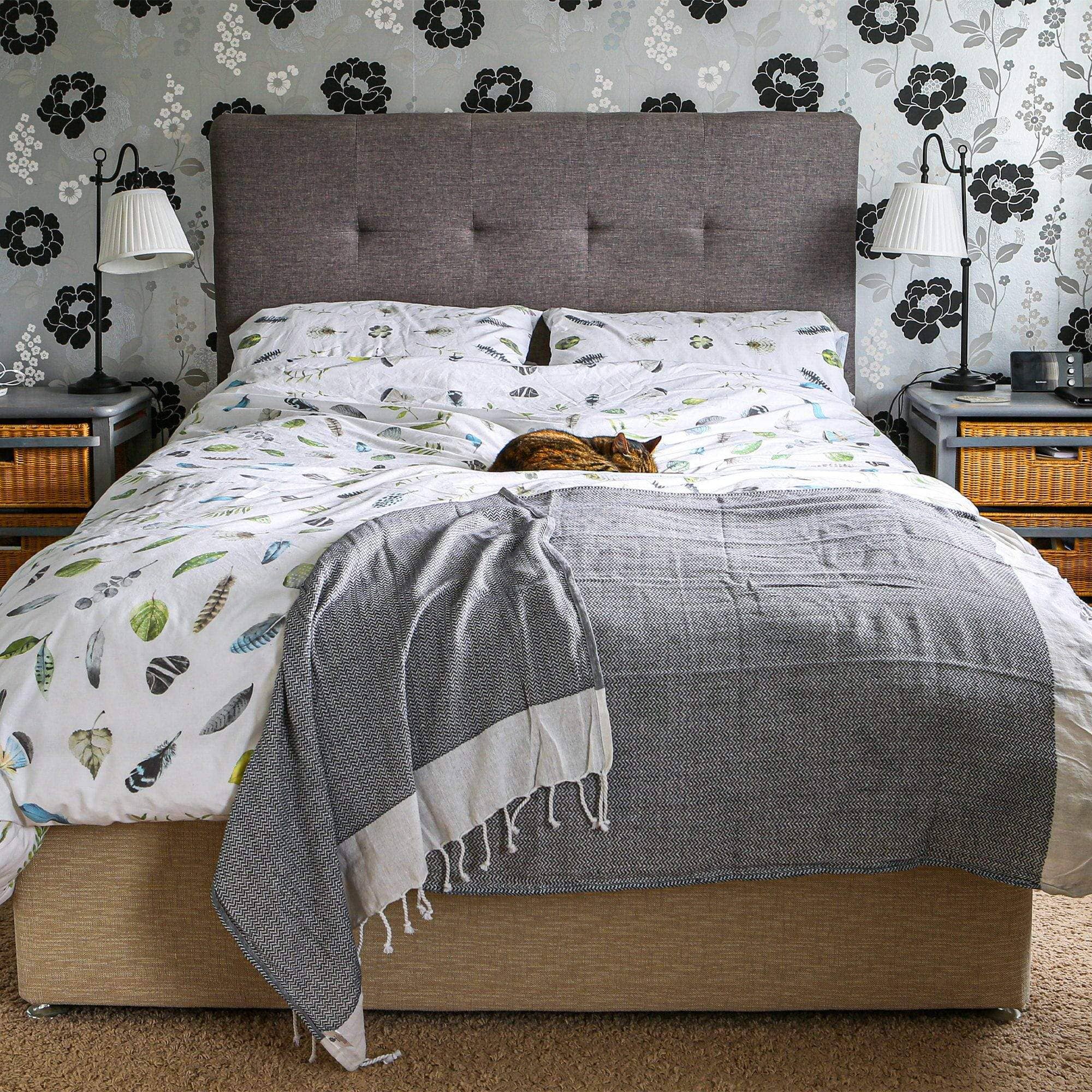 Turkish Beach Towel - Zig Zag - Grey