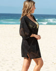 LaSculpte - Patterned Drawcord Kaftan Dress Black