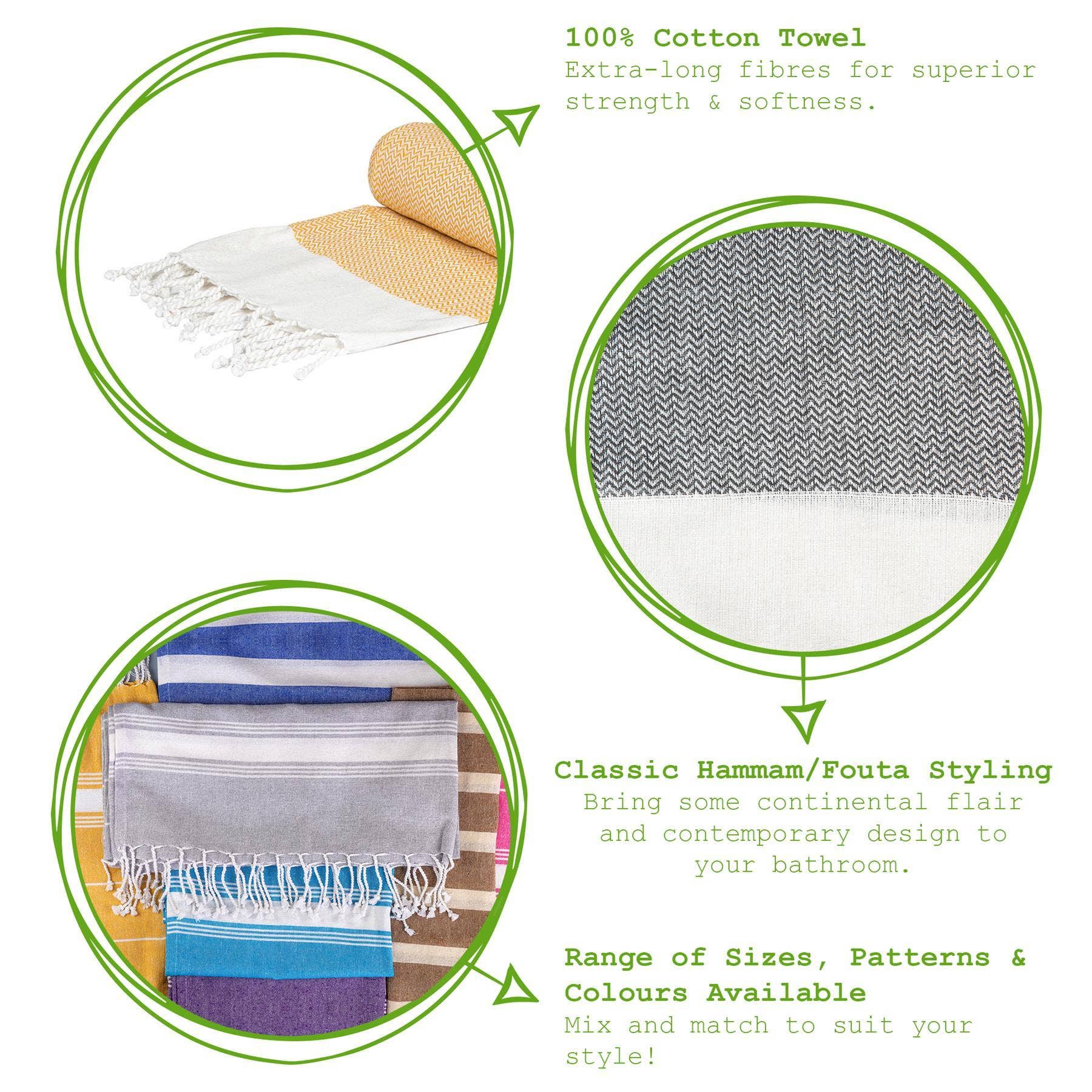 Turkish Beach Towel - Zig Zag - Grey