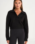 All Fenix - 1/2 Button Polo Knit Black
