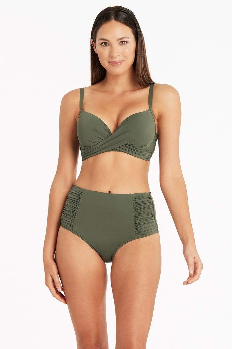 Sea Level - Essentials Gathered Side High Waist Pant - Larx