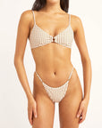 Rhythm - Chloe Check Ring Front Trilete Top
