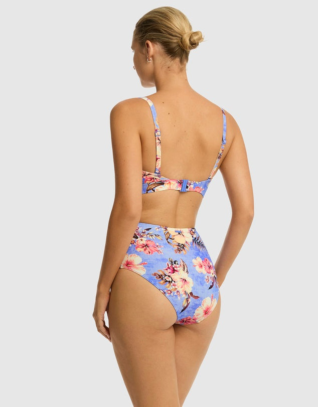 Sea Level - Blue Hawaii High Waist Gathered Side Pant - Larx