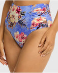 Sea Level - Blue Hawaii High Waist Gathered Side Pant - Larx
