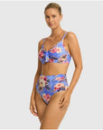 Sea Level - Blue Hawaii High Waist Gathered Side Pant - Larx
