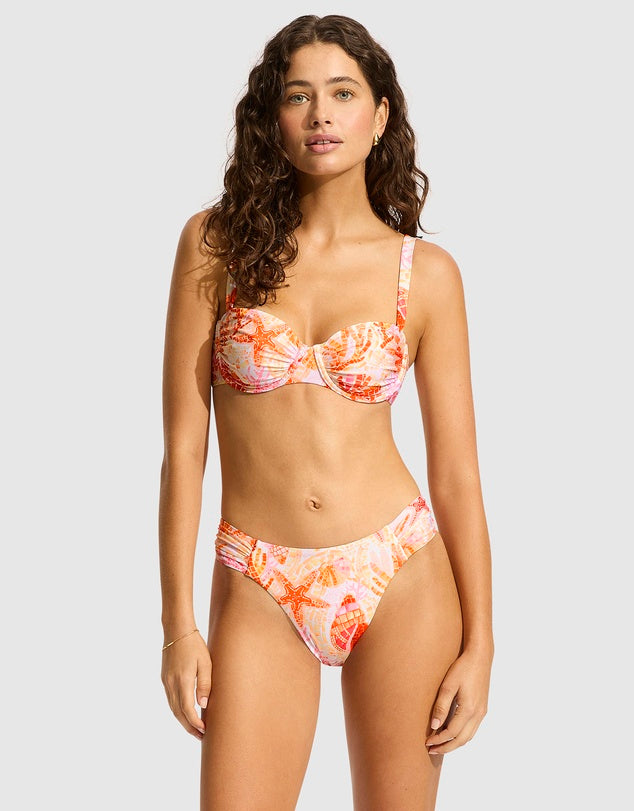 Seafolly - La Mer High Leg Ruched Side Pant - Larx