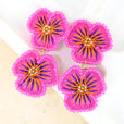 Anna nova - Beaded Pink flower Earrings - Larx