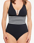 Togs - Black V Neck Binding One Piece