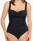 Togs - Black Tankini Ruched Top